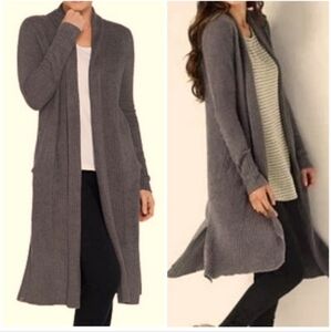 Barefoot Dreams Cozy Chic Lite Catalina Long Open Cardigan Ash Sz 2X NWT